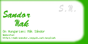 sandor mak business card